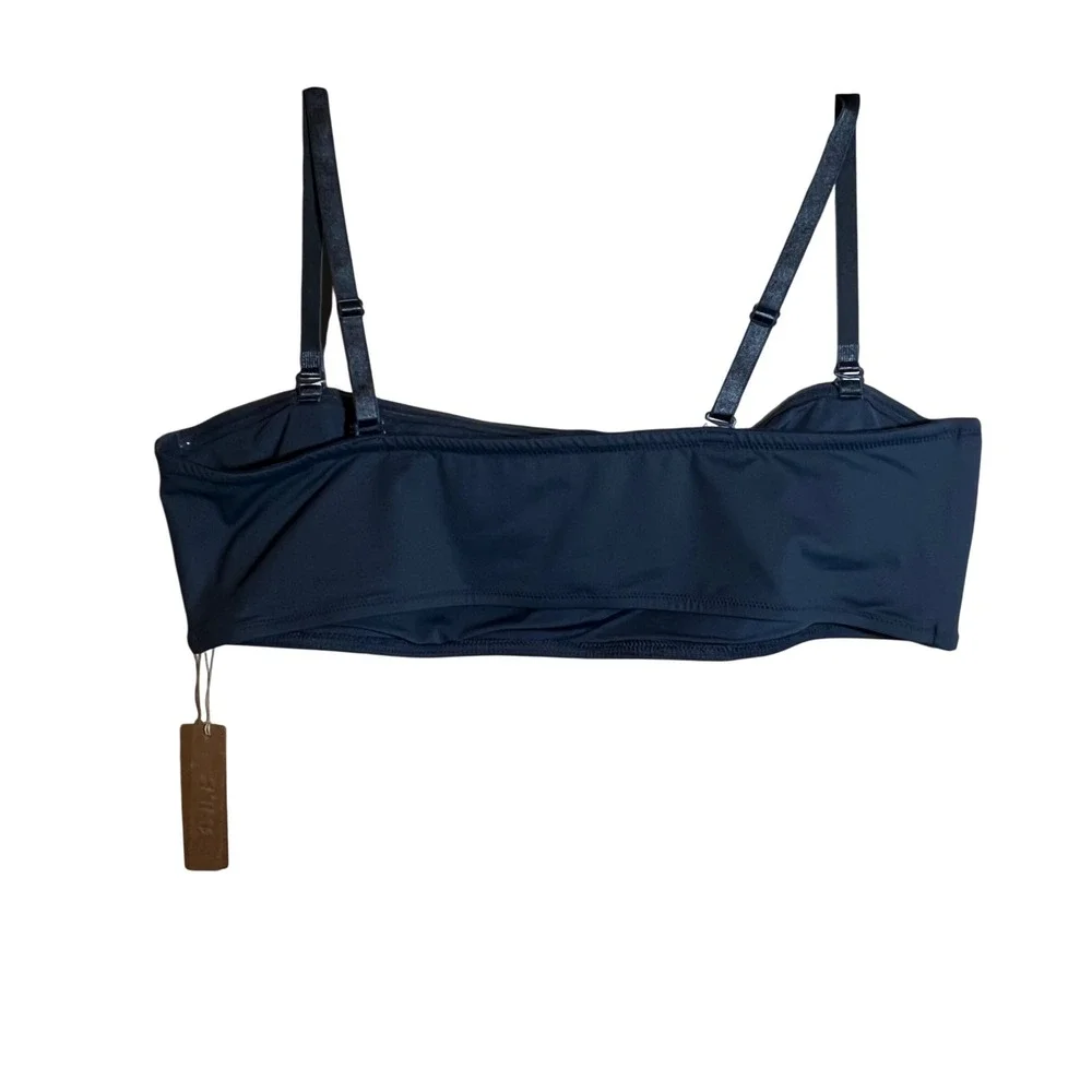SKIMS Swim Micro Bandeau Bikini Top in Medium Denim Wash, Womens Size 3XL (XXXL)